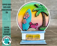 Load image into Gallery viewer, Summer Beach Snow Globe Interchangeable File SVG, Glowforge, Tiered Tray LuckyHeartDesignsCo
