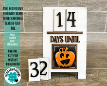 Load image into Gallery viewer, MINI Countdown Sandwich Board Interchangeable Leaning Sign File SVG, easel sign Tiered Tray Glowforge, LuckyHeartDesignsCo
