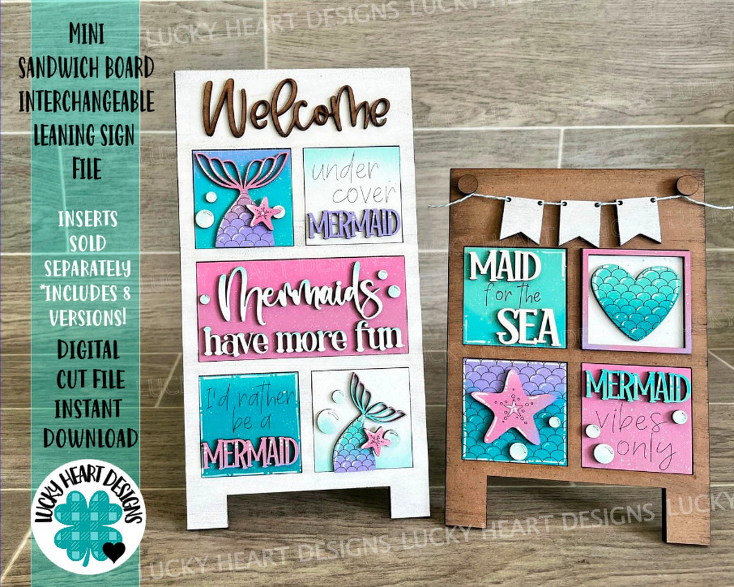 MINI Sandwich Board Interchangeable Leaning Sign File SVG, RECTANGLE, easel sign Tiered Tray Glowforge, LuckyHeartDesignsCo