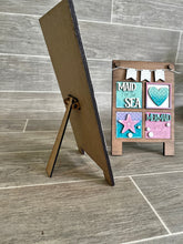 Load image into Gallery viewer, MINI Sandwich Board Interchangeable Leaning Sign File SVG, RECTANGLE, easel sign Tiered Tray Glowforge, LuckyHeartDesignsCo
