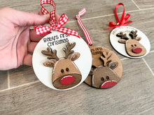 Load image into Gallery viewer, Rudolph Baby&#39;s First Christmas File SVG, Glowforge, LuckyHeartDesignsCo
