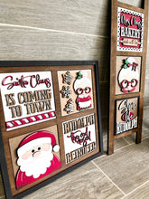 Load image into Gallery viewer, Santa and Mrs. Christmas Interchangeable Leaning Sign File SVG, Rudolph, Glowforge, LuckyHeartDesignsCo

