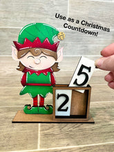 Load image into Gallery viewer, MINI Standing Christmas Squad Interchangeable Leaning Sign File SVG, Countdown, Glowforge Santa, Rudolph,Elf, Holiday, LuckyHeartDesignsCo
