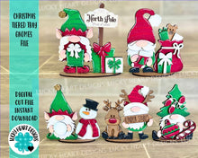 Load image into Gallery viewer, Christmas Tiered Tray Gnome File SVG, Rudolph, Elf, Snowman, Glowforge, LuckyHeartDesignsCo

