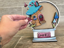 Load image into Gallery viewer, Mushroom Snow Globe Interchangeable File SVG, Glowforge Fairy, Gnome, Tiered Tray LuckyHeartDesignsCo
