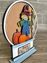 Load image into Gallery viewer, Scarecrow Fall Snow Globe Interchangeable File SVG, Glowforge Pumpkin, Tiered Tray LuckyHeartDesignsCo
