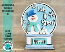 Load image into Gallery viewer, Winter Snowman Snow Globe Interchangeable File SVG, Glowforge, Tiered Tray LuckyHeartDesignsCo

