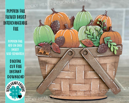 Pumpkin Fall For The Flower Basket Interchangeable File SVG, Fall Tiered Tray, Glowforge, LuckyHeartDesignsCo