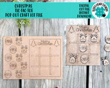 Load image into Gallery viewer, Christmas Tic-Tac-Toe Pop Out Craft Kit File SVG, Santa, Rudolph, Glowforge, LuckyHeartDesignsCo
