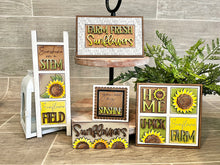 Load image into Gallery viewer, MINI Sunflower Interchangeable Leaning Sign File SVG, Fall Tiered Tray Glowforge, LuckyHeartDesignsCo
