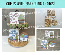 Load image into Gallery viewer, Succulent Quick and Easy Tiered Tray File SVG, Glowforge Garden, plants Tier Tray, LuckyHeartDesignsCo
