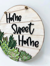 Load image into Gallery viewer, Succulent Welcome Nursery Door Hanger Sign File SVG, Glowforge, Home Sweet Home, LuckyHeartDesignsCo

