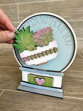 Load image into Gallery viewer, Succulent Snow Globe Interchangeable File SVG, Glowforge, Cactus, Plants, Garden, Tiered Tray LuckyHeartDesignsCo
