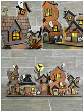 Load image into Gallery viewer, Spooky Halloween Standing Houses File SVG, Haunted, Glowforge, LuckyHeartDesignsCo
