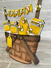 Load image into Gallery viewer, Honey For The Flower Basket Interchangeable File SVG, Bee, Summer, Tiered Tray, Glowforge, LuckyHeartDesignsCo
