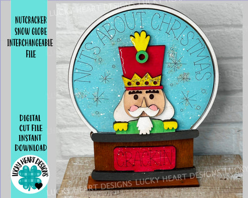 Nutcracker Snow Globe Interchangeable File SVG, Glowforge, Christmas Tiered Tray LuckyHeartDesignsCo