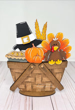 Load image into Gallery viewer, Thanksgiving Turkey For The Flower Basket Interchangeable File SVG, Fall Tiered Tray, Glowforge, LuckyHeartDesignsCo
