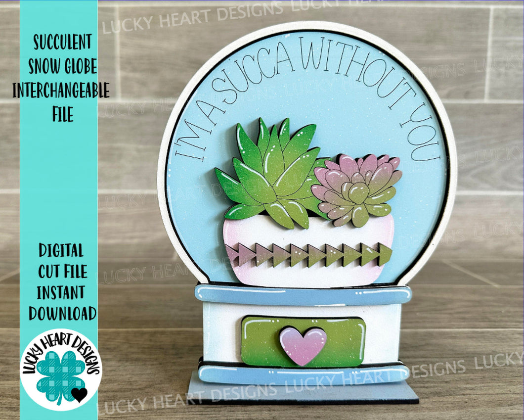 Succulent Snow Globe Interchangeable File SVG, Glowforge, Cactus, Plants, Garden, Tiered Tray LuckyHeartDesignsCo