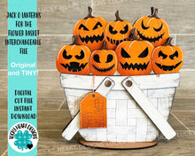Load image into Gallery viewer, Jack-o-lanterns For The Flower Basket Interchangeable File SVG, Halloween, Pumpkins, Trick or Treat, Glowforge, LuckyHeartDesignsCo
