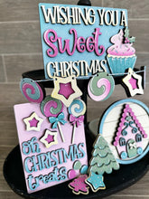 Load image into Gallery viewer, Sweet Christmas Quick and Easy Tiered Tray File SVG, Glowforge Candy, Gingerbread, Tier Tray, LuckyHeartDesignsCO
