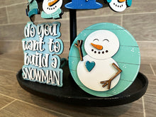 Load image into Gallery viewer, Snowman Quick and Easy Tiered Tray File SVG, Winter Tiered Tray, Glowforge Snowflakes, LuckyHeartDesignsCo

