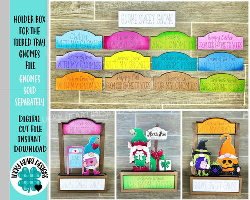 Holder Box For The Tiered Tray Gnomes File SVG, Glowforge, Holiday, Christmas, Fall Halloween, LuckyHeartDesignsCo