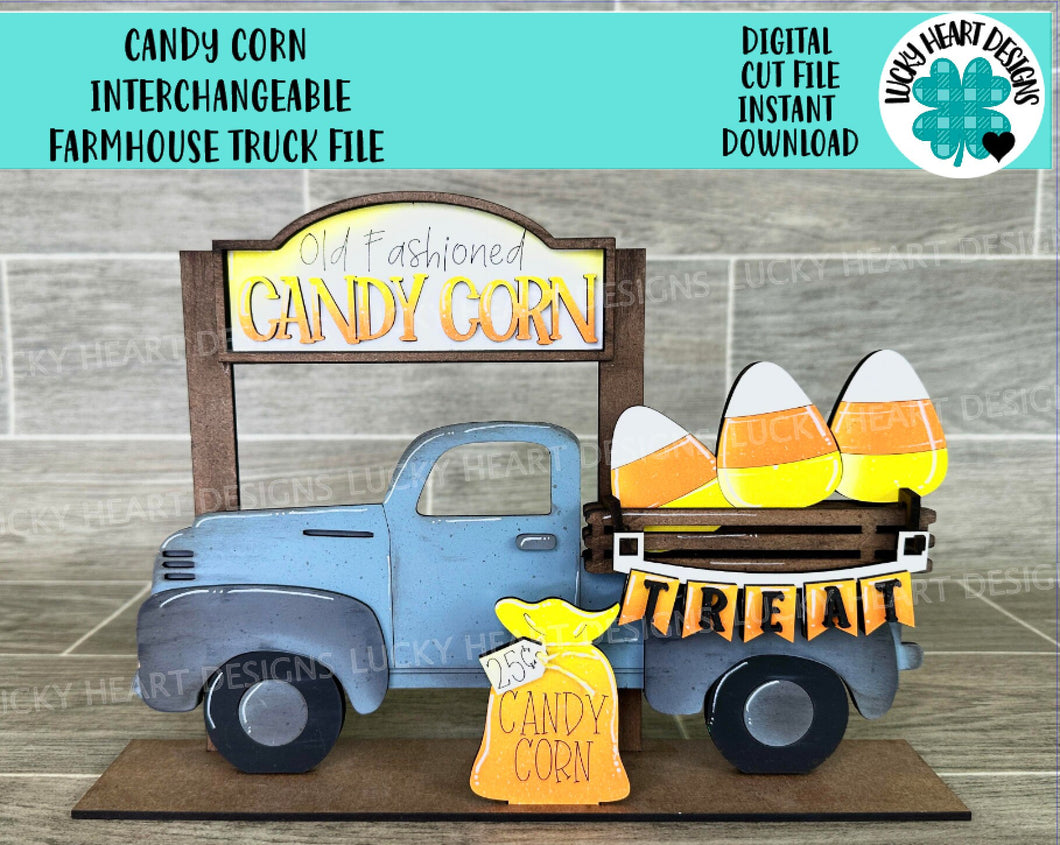 Candy Corn add on Interchangeable Farmhouse Truck File SVG, Halloween, Glowforge Fall, LuckyHeartDesignsCO