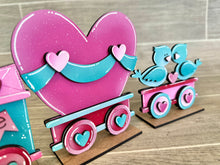 Load image into Gallery viewer, Valentines Standing Train File SVG, Cupid, Love, Hearts, Tiered Tray Glowforge, LuckyHeartDesignsCo
