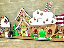 Load image into Gallery viewer, Gingerbread Standing Houses File SVG, Glowforge, Santa Village, Hot Cocoa, LuckyHeartDesignsCO
