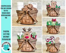 Load image into Gallery viewer, Christmas Bundle For The Flower Basket Interchangeable File SVG, Holiday, Christmas Tiered Tray, Glowforge, LuckyHeartDesignsCo
