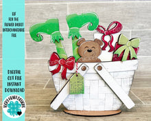 Load image into Gallery viewer, Elf For The Flower Basket Interchangeable File SVG, Holiday, Christmas Tiered Tray, Glowforge, LuckyHeartDesignsCo

