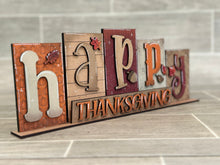 Load image into Gallery viewer, Thanksgiving Christmas Standing Reversible File SVG, Tiered Tray, Pumpkin, Autumn, Glowforge, LuckyHeartDesignsCo
