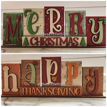 Load image into Gallery viewer, Thanksgiving Christmas Standing Reversible File SVG, Tiered Tray, Pumpkin, Autumn, Glowforge, LuckyHeartDesignsCo
