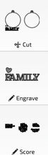 Load image into Gallery viewer, Family Word Art Christmas Ornament File SVG, Glowforge, Wedding Gift Tag, Keychain Tag , LuckyHeartDesignsCo
