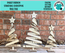 Load image into Gallery viewer, Pallet Ribbon Standing Christmas Tree File SVG, Glowforge Farmhouse, LuckyHeartDesigns
