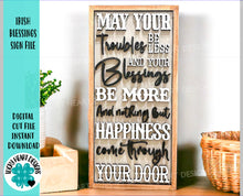 Load image into Gallery viewer, Irish Blessings Sign File SVG, Glowforge St. Patrick&#39;s Day, LuckyHeartDesignsCo
