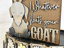 Load image into Gallery viewer, Goat Quick and Easy Tiered Tray File SVG, Farm Glowforge Tier Tray Farmhouse Decor, LuckyHeartDesignsCo
