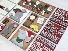Load image into Gallery viewer, Christmas Mouse Interchangeable Leaning Sign File SVG, Stocking, Twas The Night Before, Glowforge, LuckyHeartDesignsCo
