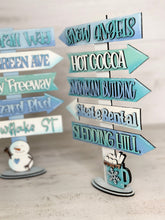 Load image into Gallery viewer, Winter Street Sign File SVG. Sledding, Hot Cocoa, Snowman Glowforge, LuckyHeartDesignsCo
