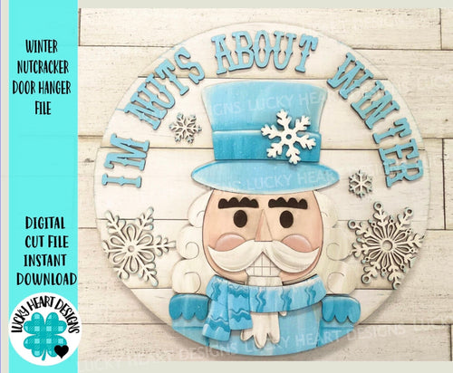 Winter Nutcracker Door Hanger File SVG, Glowforge , LuckyHeartDesignsCo