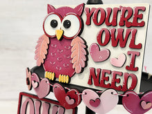 Load image into Gallery viewer, Owl Valentines Quick and Easy Tiered Tray File SVG, Glowforge, LuckyHeartDesignsCo
