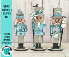 Load image into Gallery viewer, Winter Nutcracker Standing File SVG, Glowforge, Snowman Tiered Tray LuckyHeartDesignsCo
