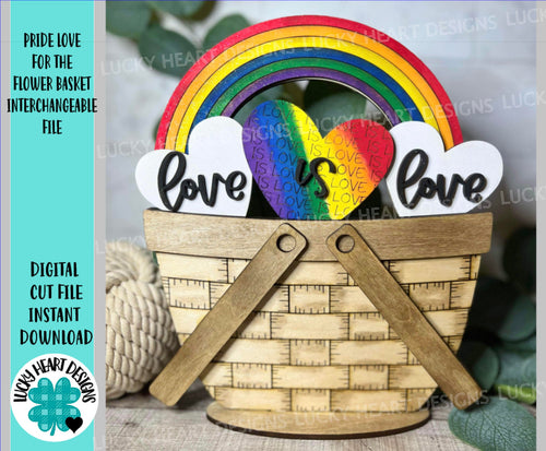 Pride Love For The Flower Basket Interchangeable File SVG, TINY, Valentine, Tiered Tray, Glowforge, LuckyHeartDesignsCo
