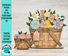 Load image into Gallery viewer, Wildflowers Mother&#39;s Day For The Flower Basket Interchangeable File SVG, Floral, Flowers, Spring Tiered Tray, Glowforge, LuckyHeartDesignsCo
