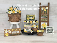 Load image into Gallery viewer, Daffodil For The Flower Basket Interchangeable File SVG, Floral, Flowers, Spring Tiered Tray, Glowforge, LuckyHeartDesignsCo
