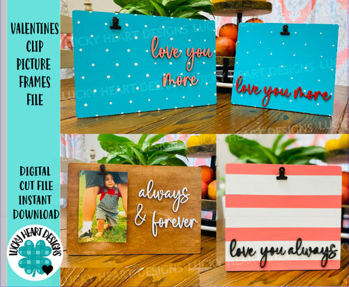 Valentines Clip Picture Frame File SVG, Glowforge, Family, Love, Photo, LuckyHeartDesignsCo