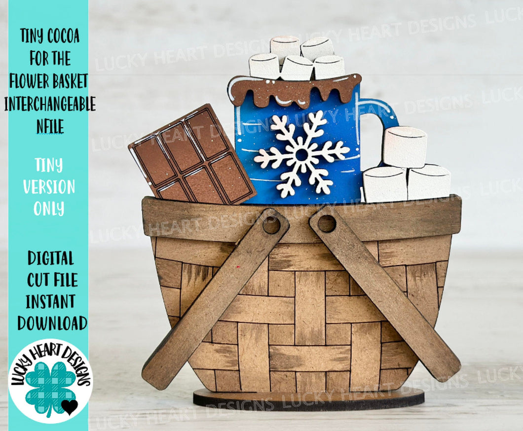 TINY Cocoa For The Flower Basket Interchangeable File SVG, (and original)Chocolate, Marshmallow, Tiered Tray, Glowforge, LuckyHeartDesignsCo