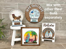 Load image into Gallery viewer, Bird Butterfly Spring Snow Globe Interchangeable File SVG, Glowforge, Birdhouse, Flower, Tiered Tray LuckyHeartDesignsCo
