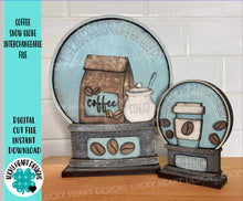 Load image into Gallery viewer, Coffee Snow Globe Interchangeable File SVG, Glowforge, (Original and TINY) Home, Kitchen, Tiered Tray LuckyHeartDesignsCo
