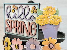 Load image into Gallery viewer, Spring Flowers Quick and Easy Tiered Tray File SVG, Tulips, Glowforge, LuckyHeartDesignsCo
